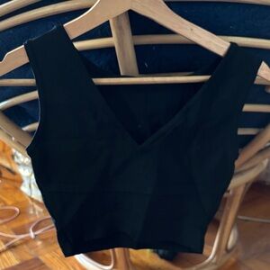BCBGMaxAzria Black V-Neck Crop Top